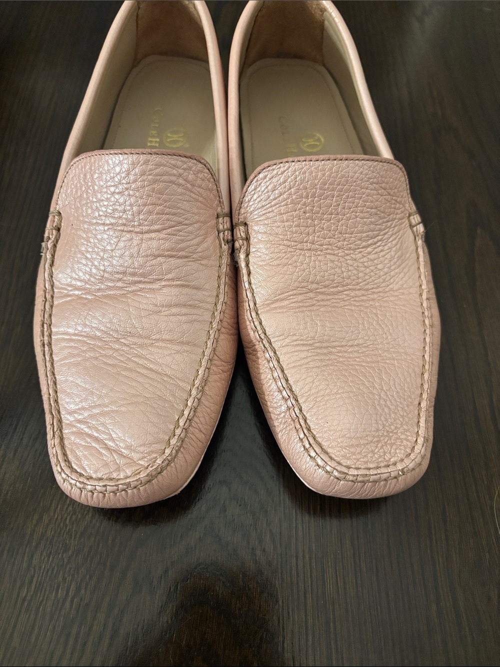 Cole Haan Blush Pink Pebbled Leather Loafers | Size 6B - Picture 3 of 10